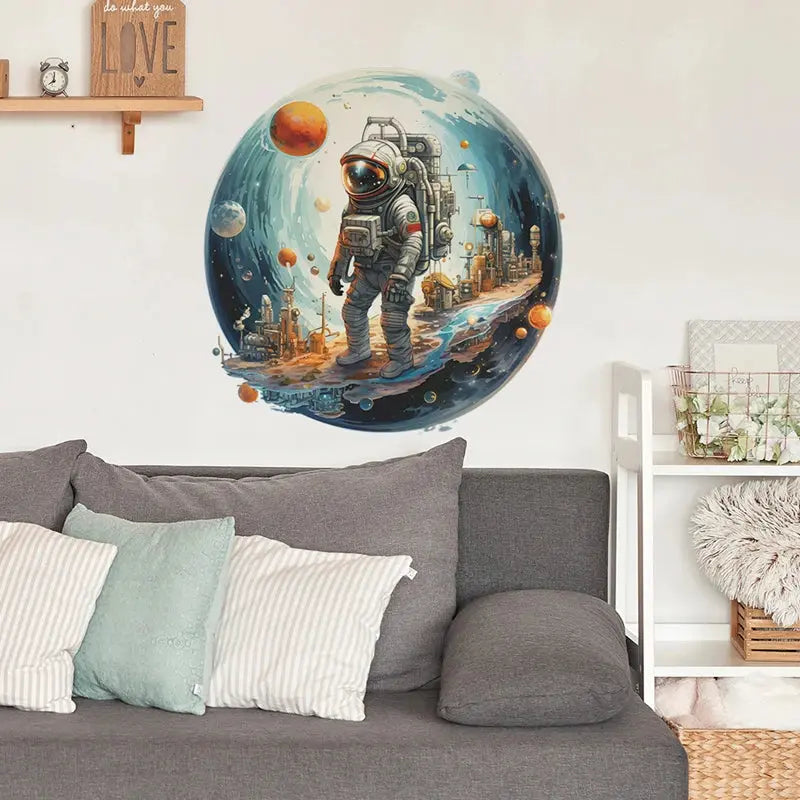 Sticker Mural Astronaute Galaxie