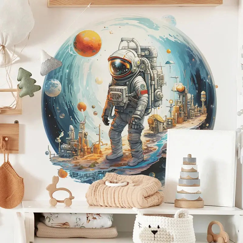 Sticker Mural Astronaute Galaxie