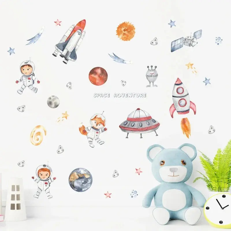 Sticker Mural Astronaute Pastel