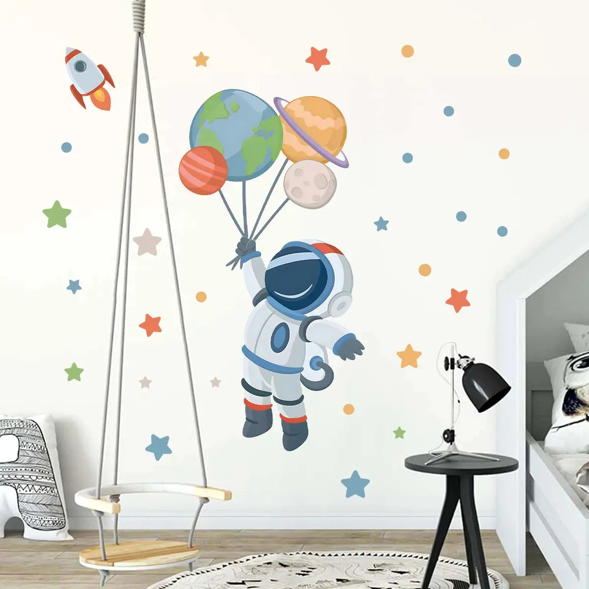 Sticker Mural Astronaute Pastel Espace Astronomie    Espace Astronomie