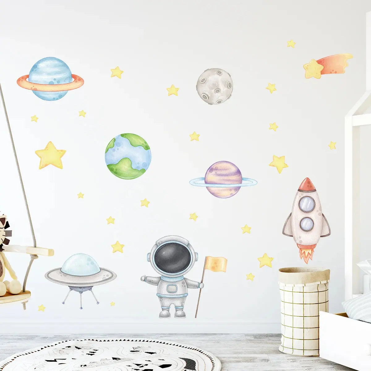 Sticker Mural Astronaute Pastel Espace Astronomie    Espace Astronomie