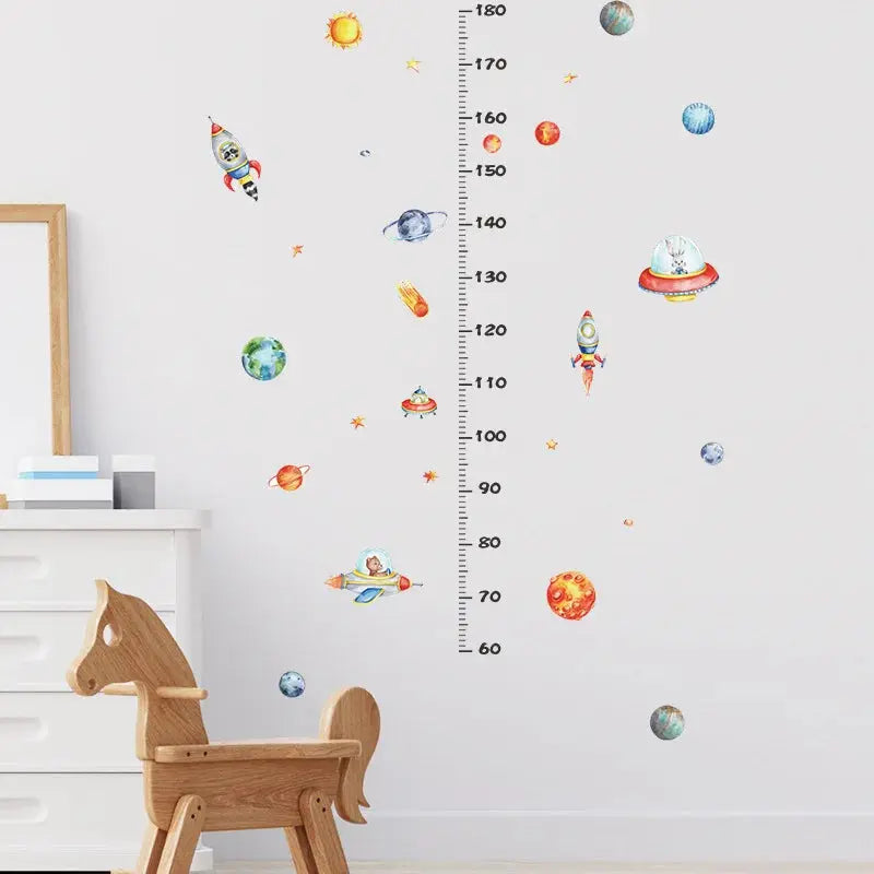 Sticker Mural Astronomie Diagramme Mesure Taille Enfant Espace Astronomie    Espace Astronomie