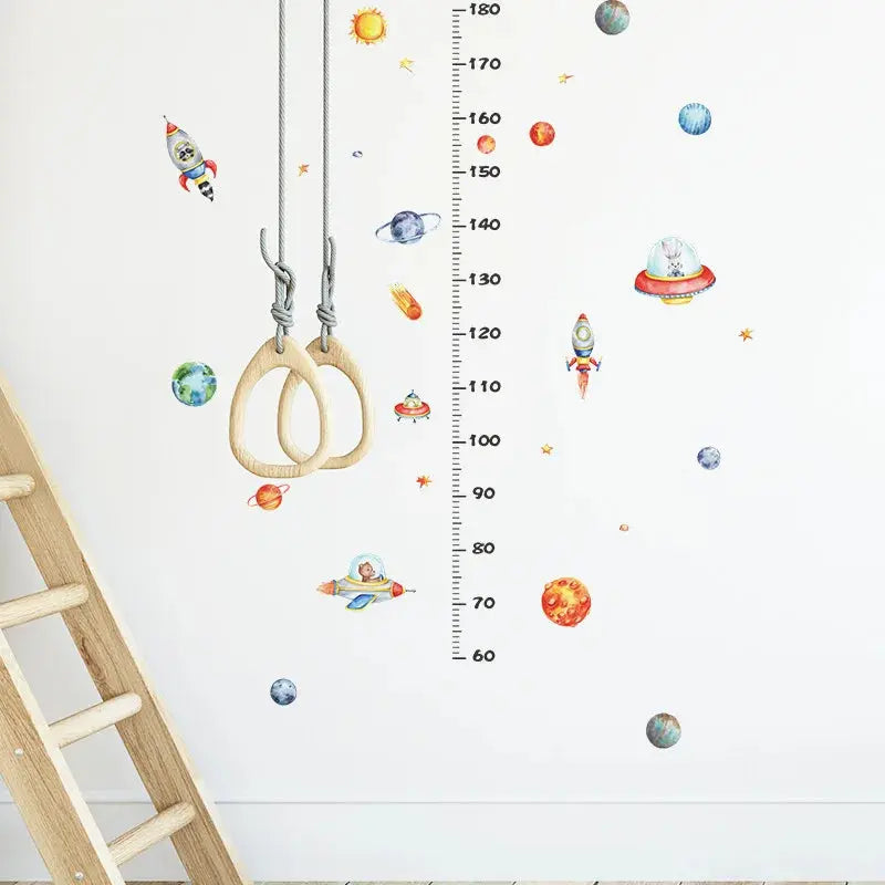 Sticker Mural Astronomie Diagramme Mesure Taille Enfant Espace Astronomie    Espace Astronomie