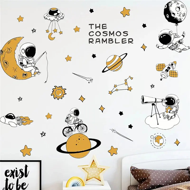 Sticker Mural Chambre Enfant Astronaute Espace Astronomie    Espace Astronomie