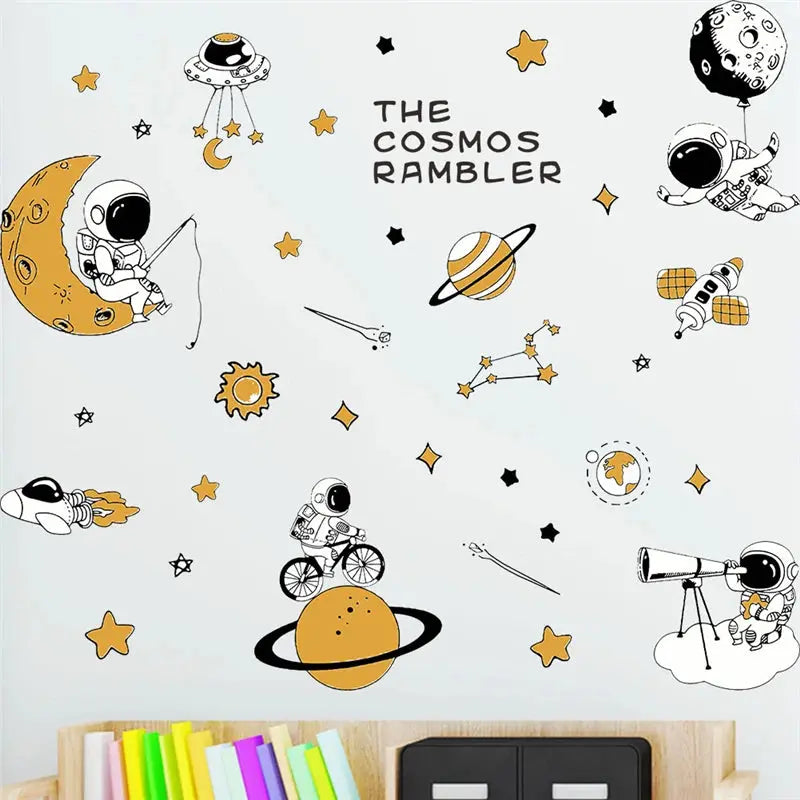 Sticker Mural Chambre Enfant Astronaute Espace Astronomie    Espace Astronomie