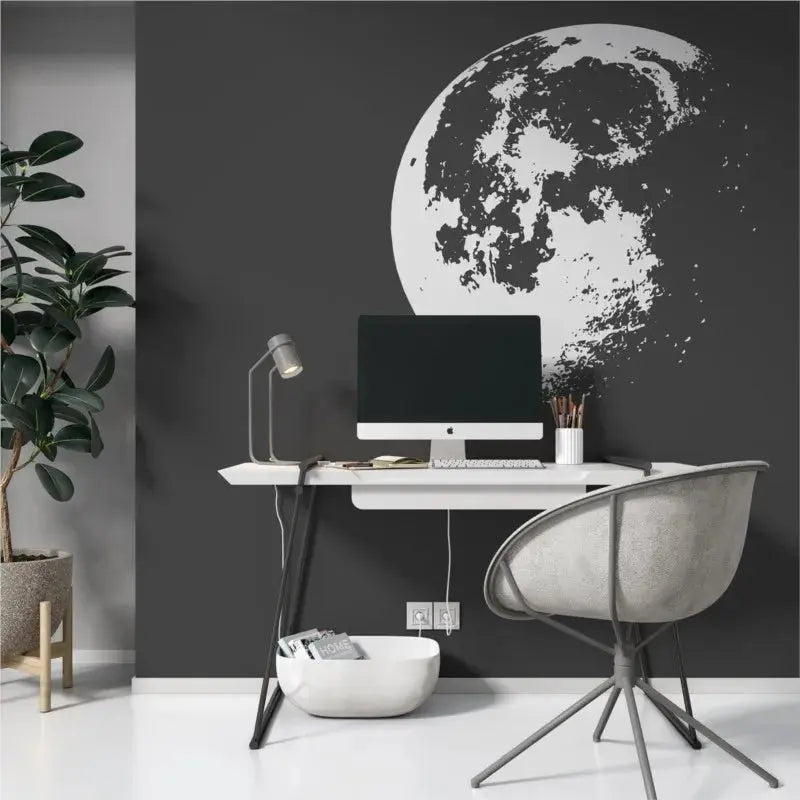 Sticker Mural Lune Minimaliste Espace Astronomie    Espace Astronomie