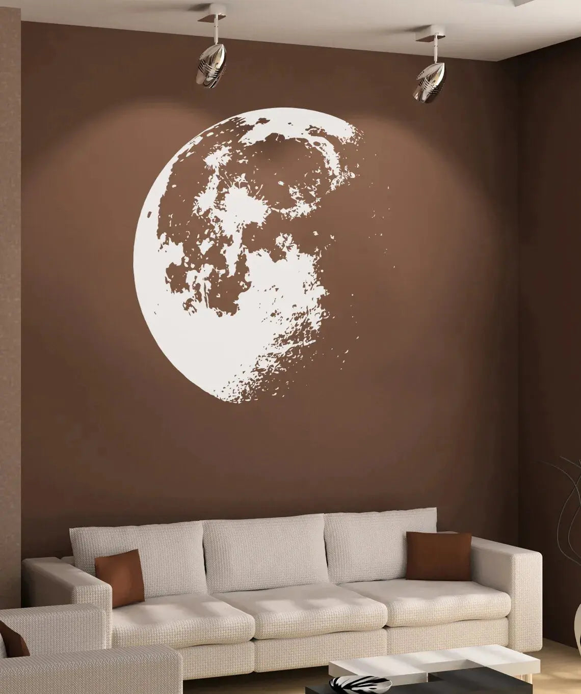 Sticker Mural Lune Minimaliste Espace Astronomie    Espace Astronomie