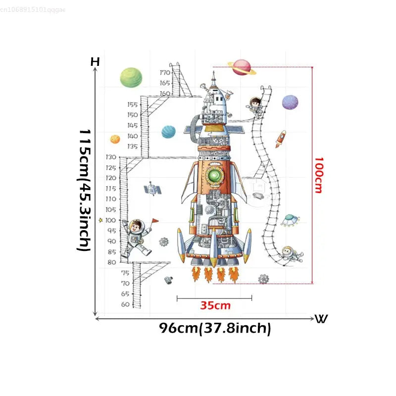 Sticker Mural Mesure Enfant Fusée Espace Astronomie    Espace Astronomie