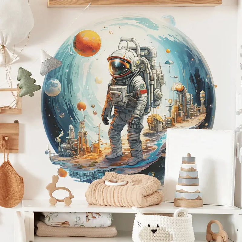 Sticker Mural Sortie Extra Véhiculaire Astronaute